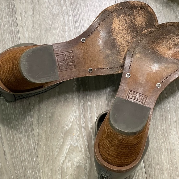 Frye Brielle Back Zip Block Heel Sandals - Picture 9 of 10
